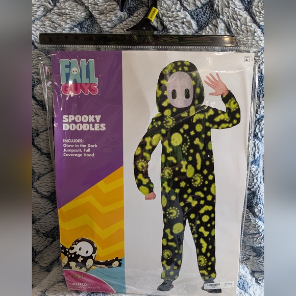 Spirit Halloween Fall Guys Spooky Doodles Jumpsuit Costume – Officially Licensed Kids Gamer Costume